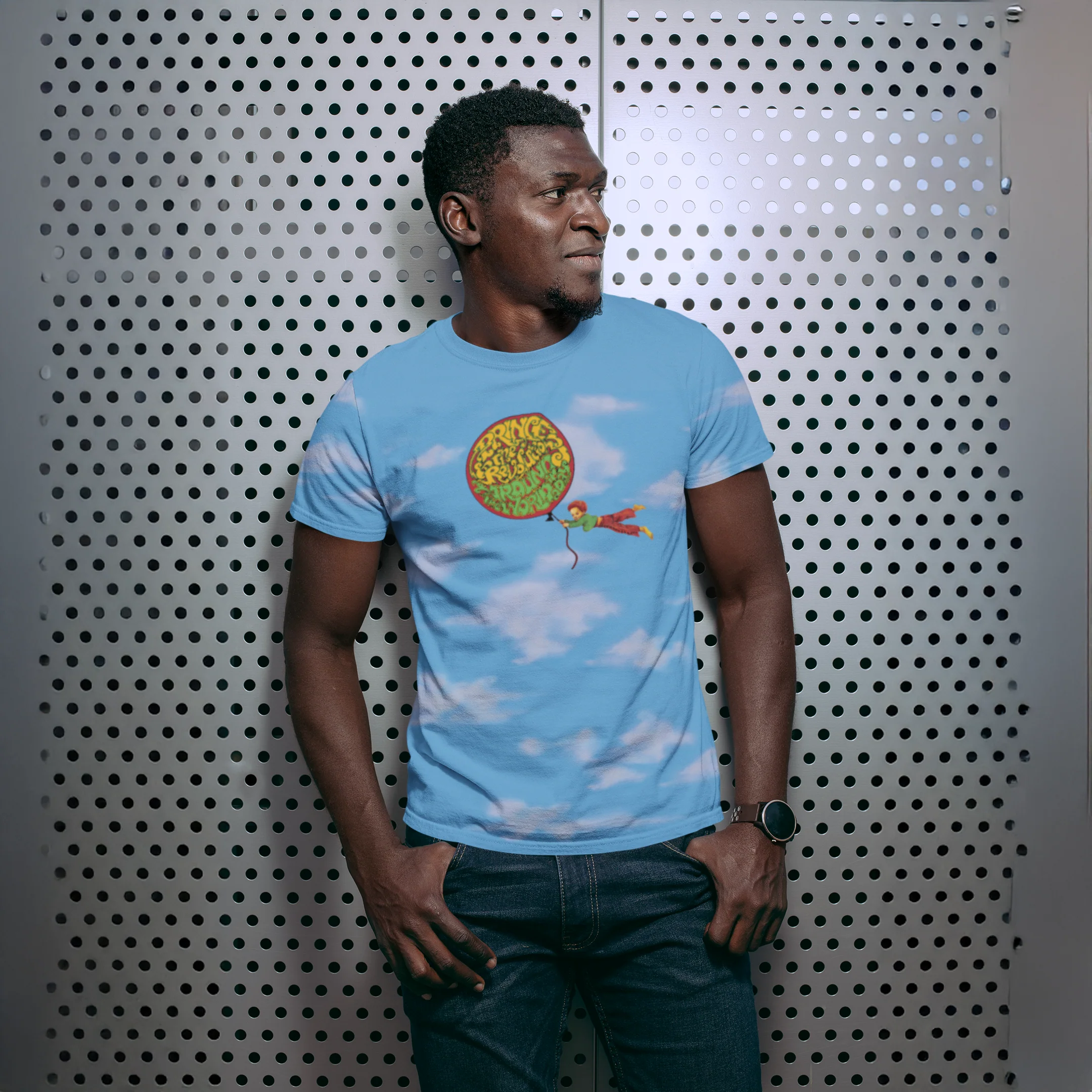 Around The World In A Day Balloon Boy T-Shirt Cloud - Image 3