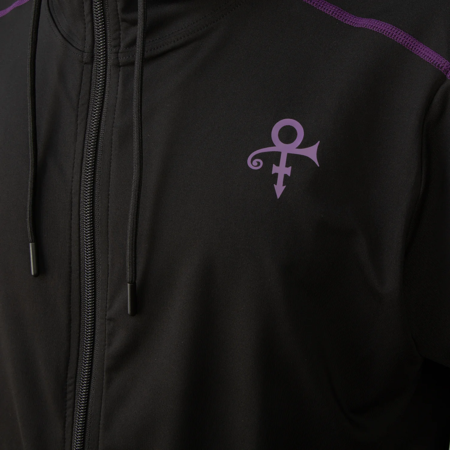 Black Men's Active Hooded Zip Long Sleeve Run Top - Image 2