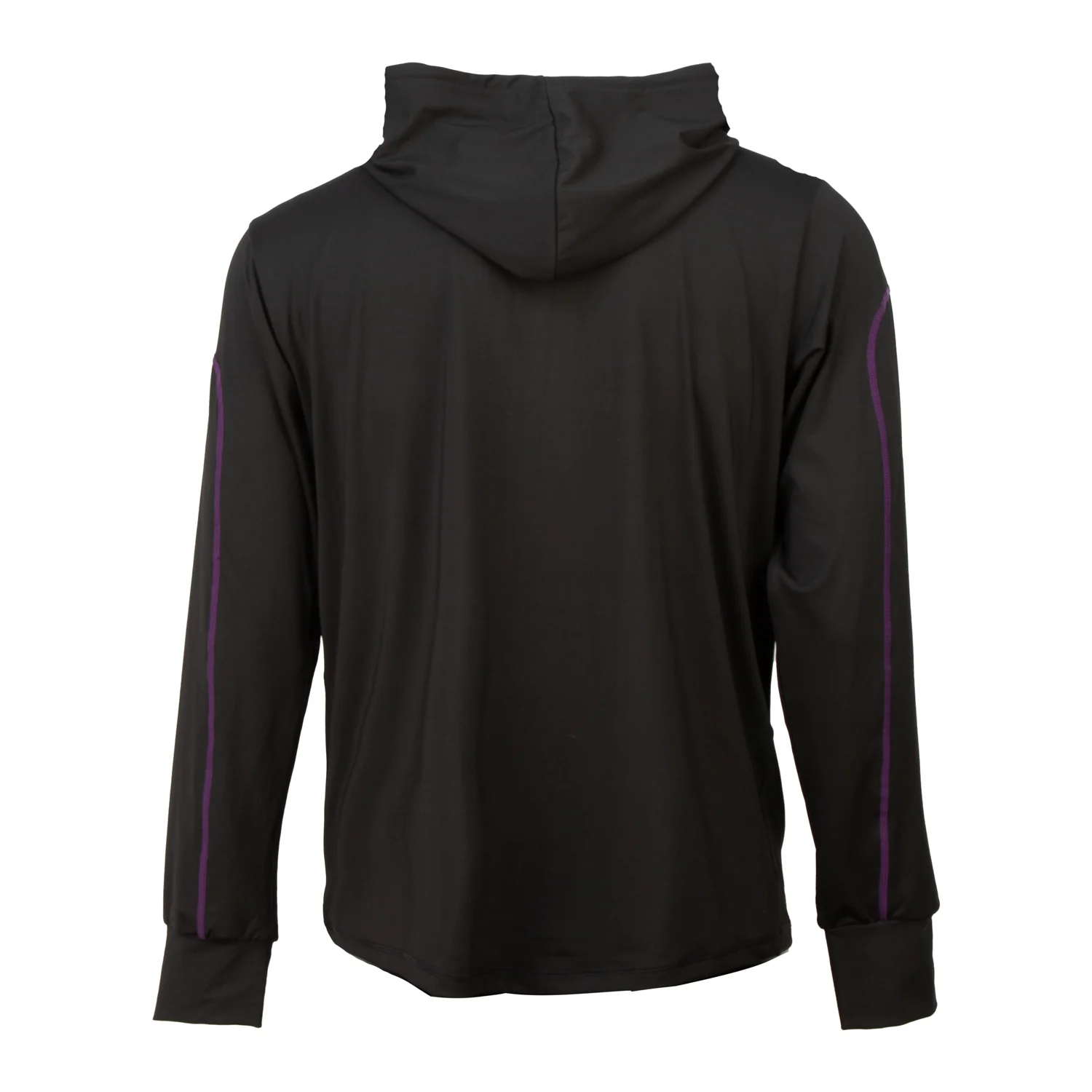 Black Men's Active Hooded Zip Long Sleeve Run Top - Image 3