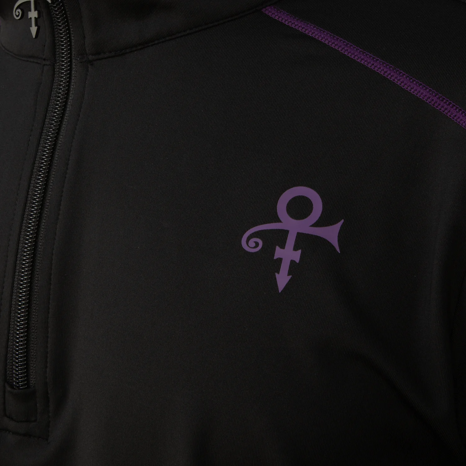 Black Men's Active Quarter Zip Long Sleeve Run Top - Image 2