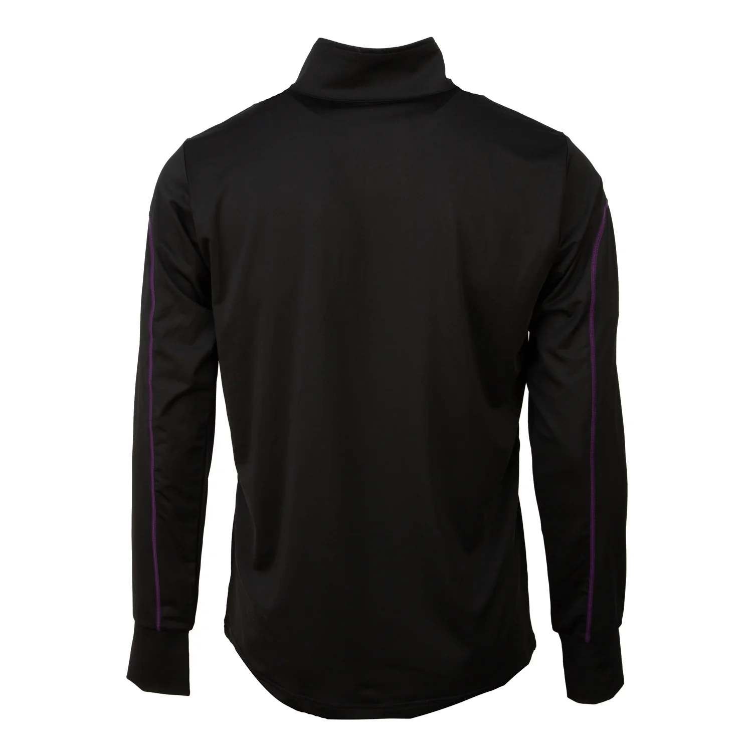 Black Men's Active Quarter Zip Long Sleeve Run Top - Image 3