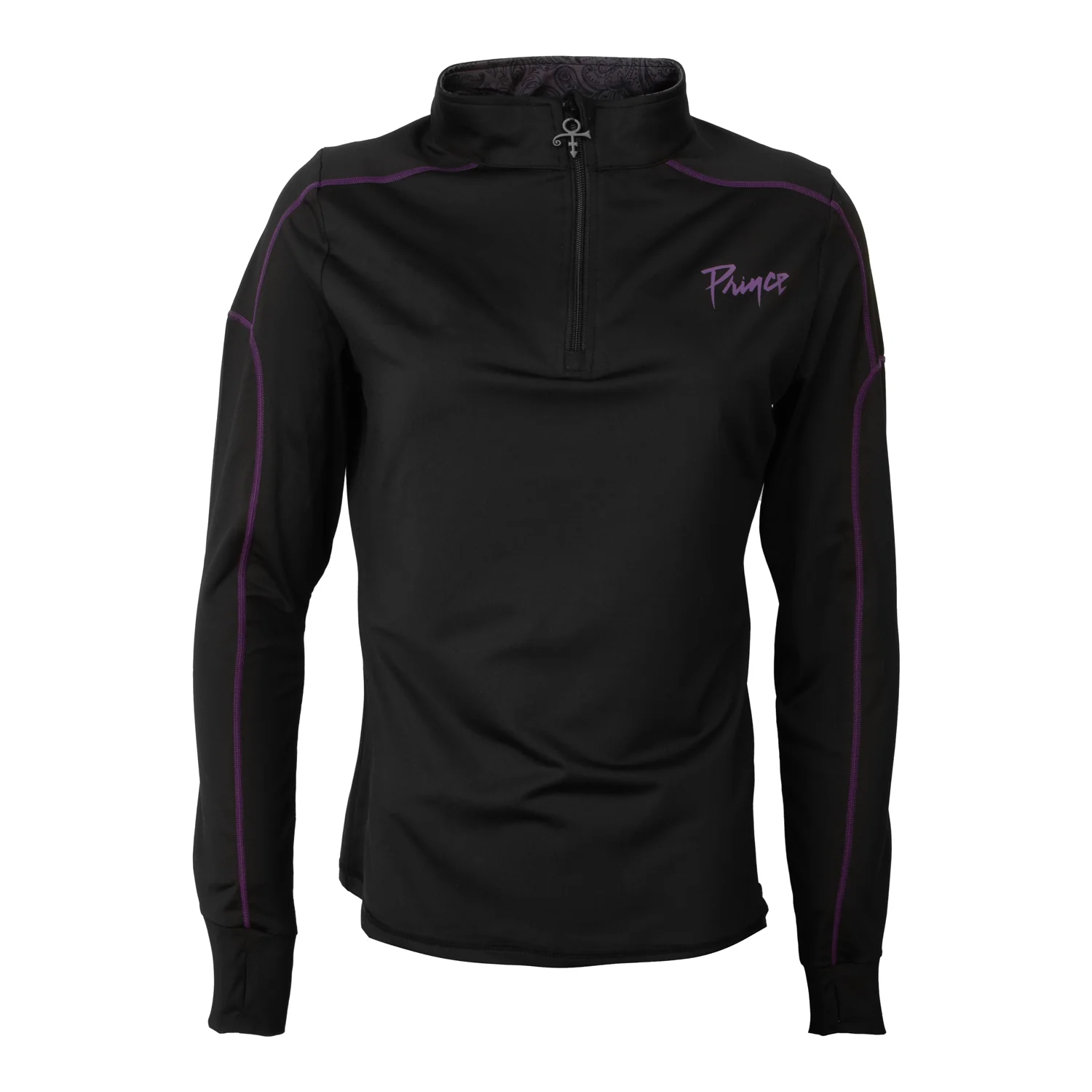 Black Women's Active Quarter Zip Long Sleeve Run Top