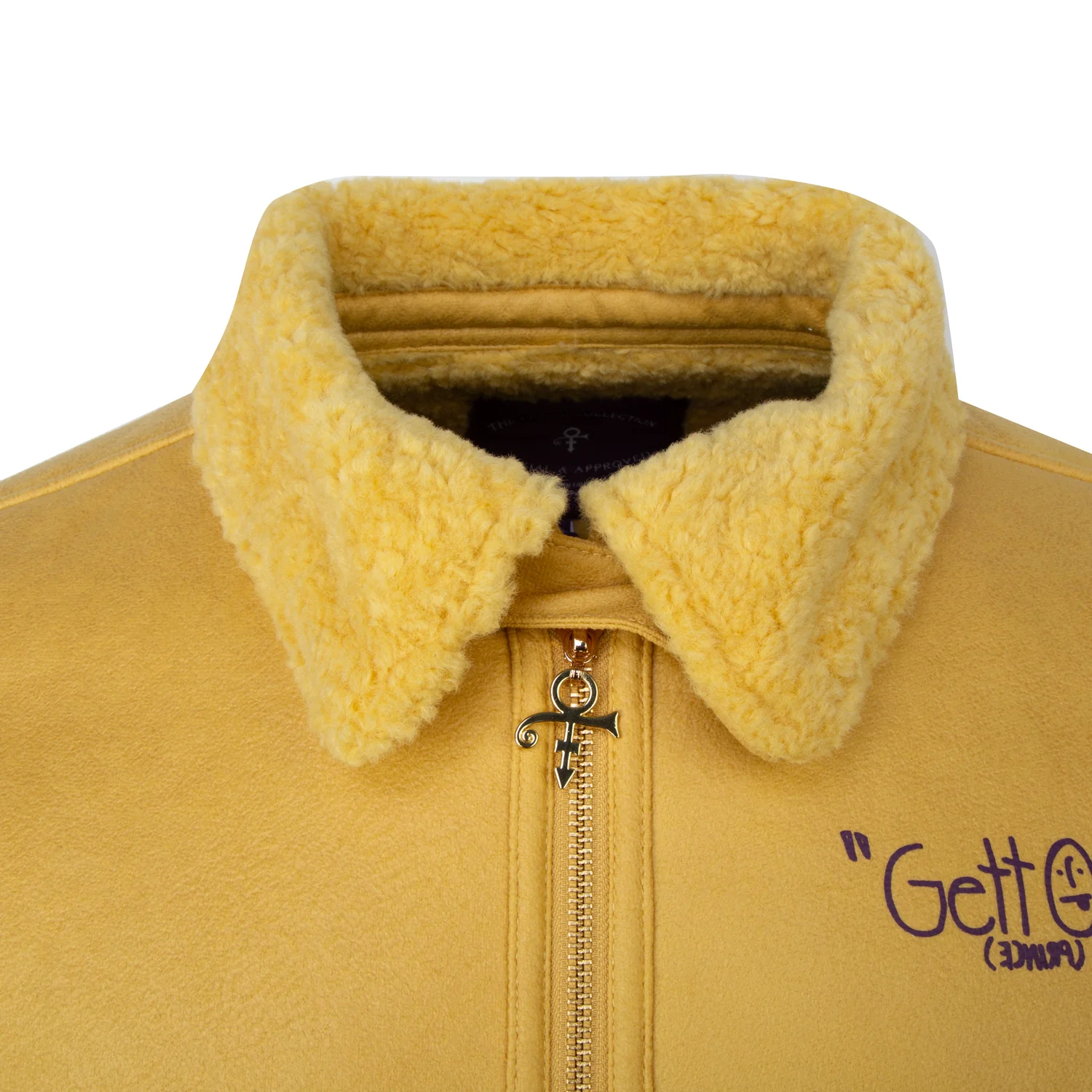 Diamonds And Pearls Gett Off Sherpa Faux Leather Jacket (Yellow) - Image 3