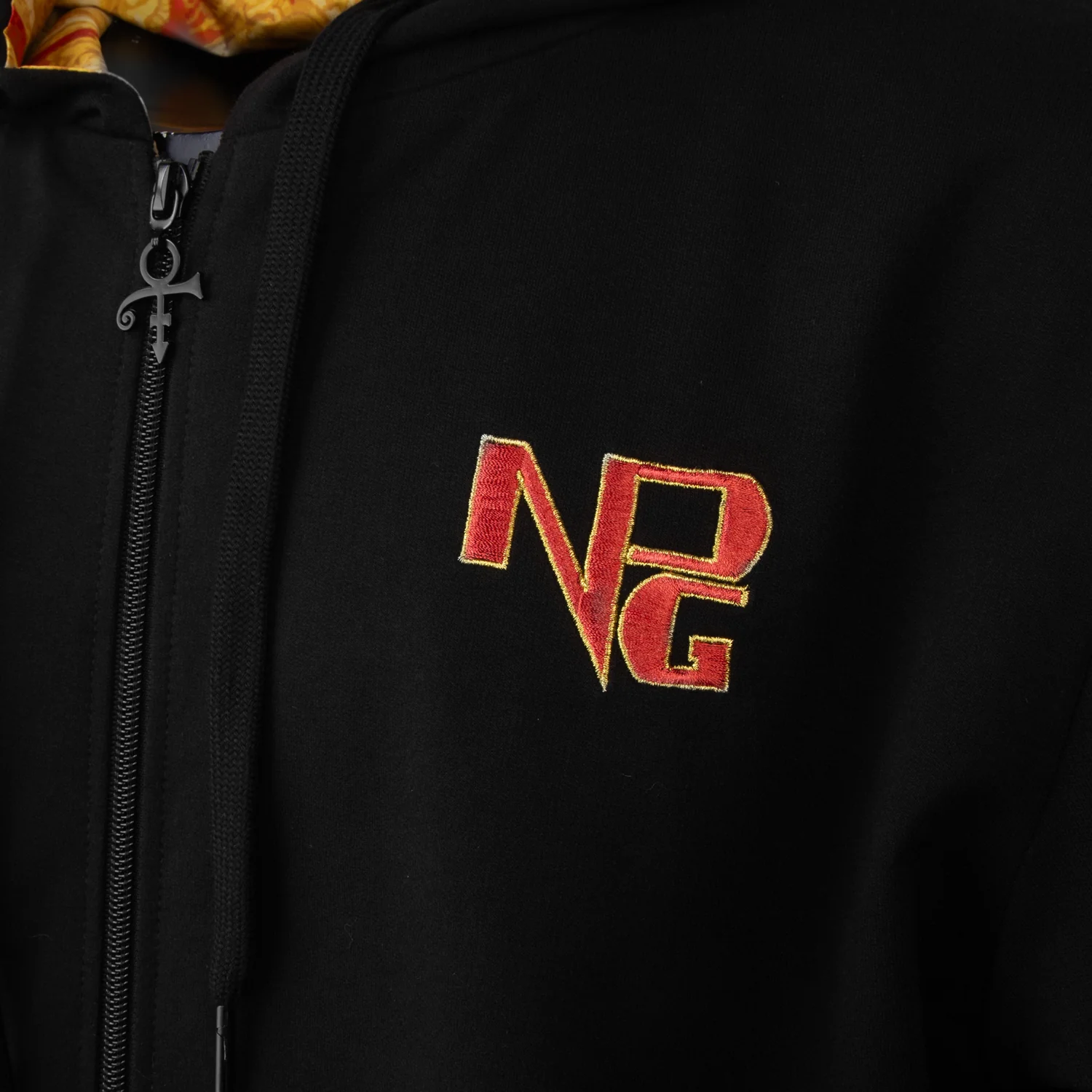 Diamonds And Pearls Paisley Lined Zip Hoodie (Black) - Image 4