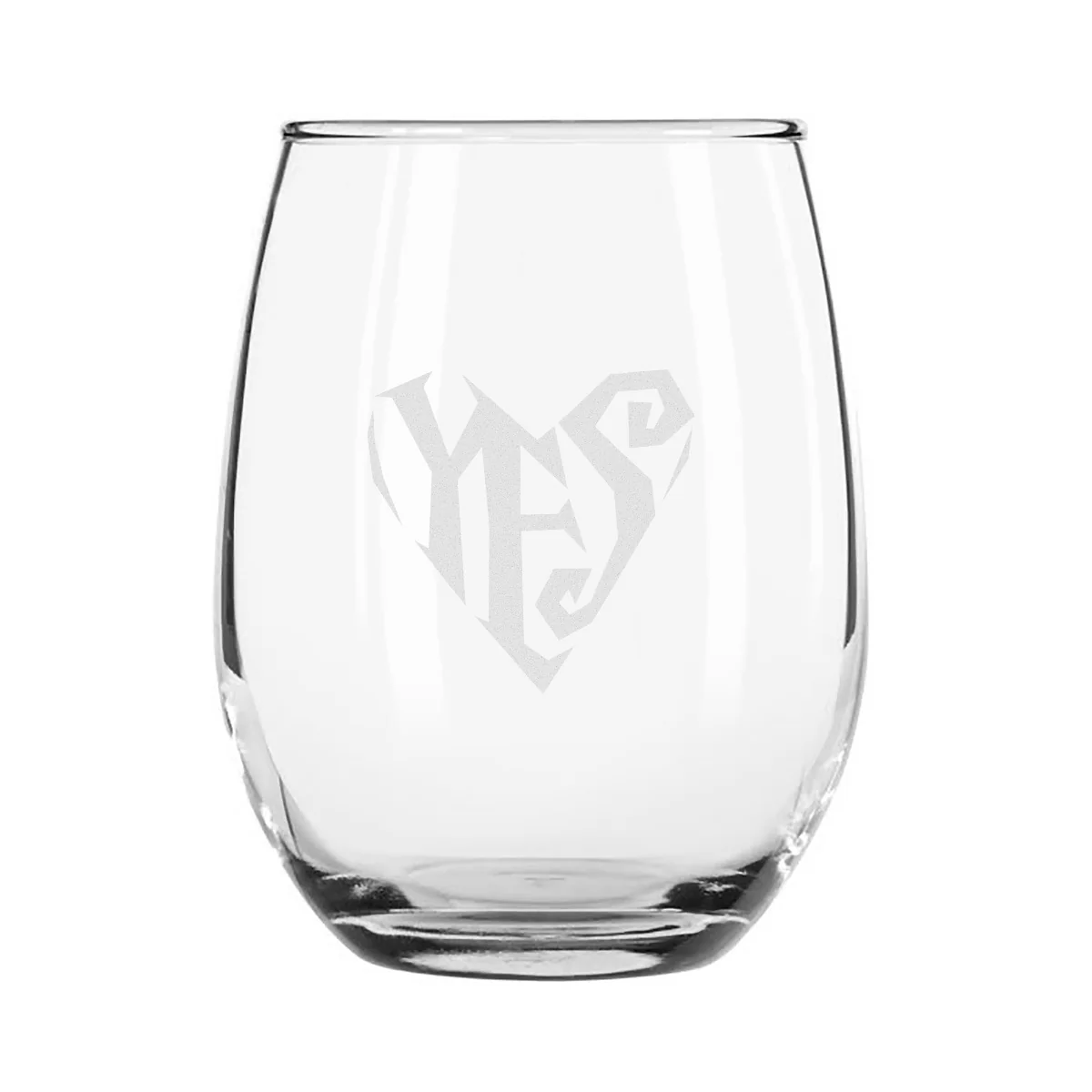 Etched Stemless Wine Glass 4-Piece Set - Image 5