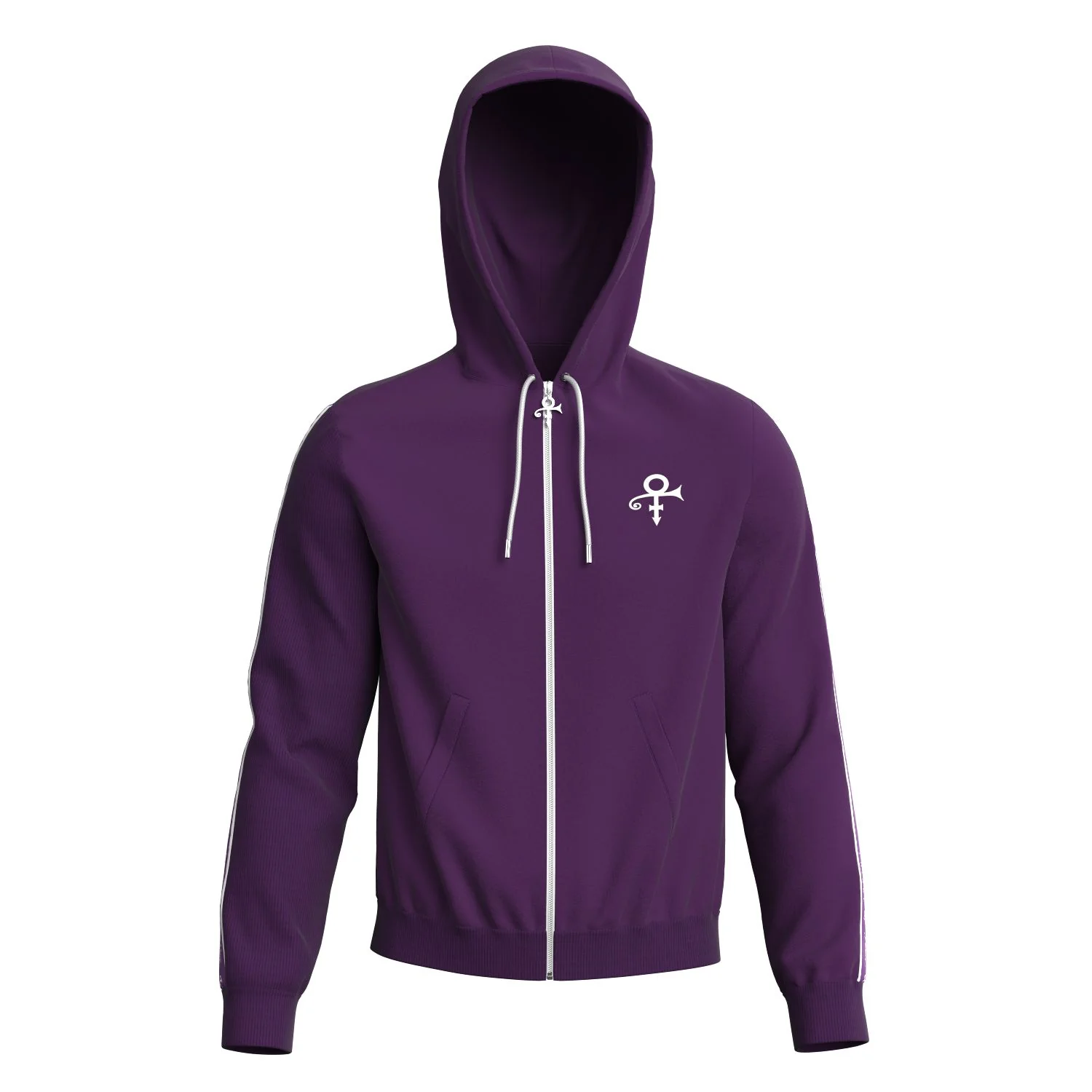 Logo Pattern Hooded Tracksuit Set (Purple) - Image 8