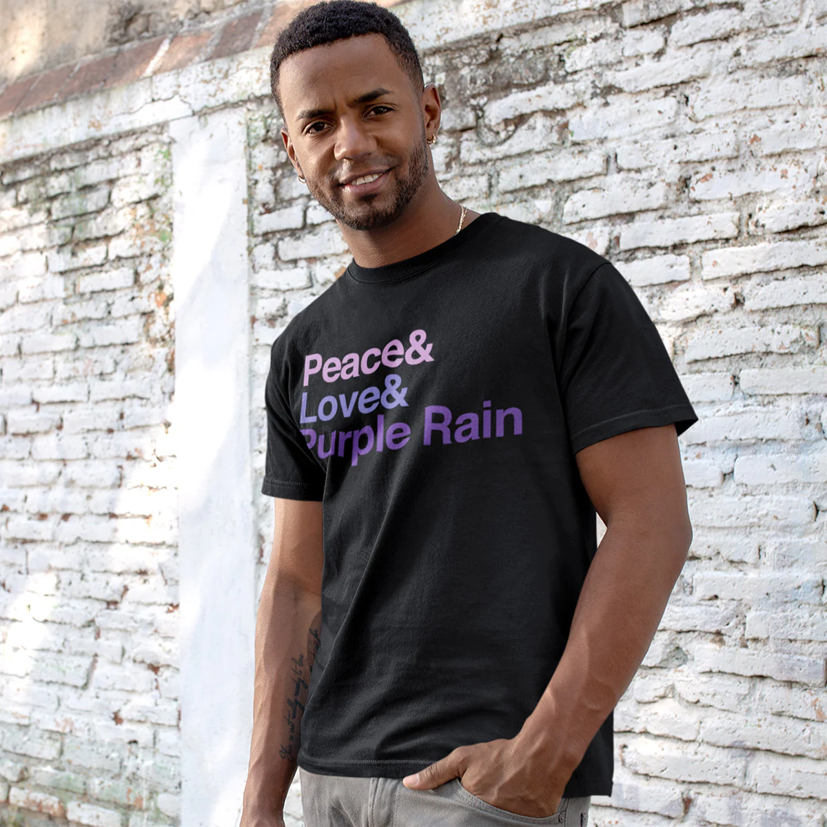 Peace & Love & Purple Rain T-shirt - Image 2
