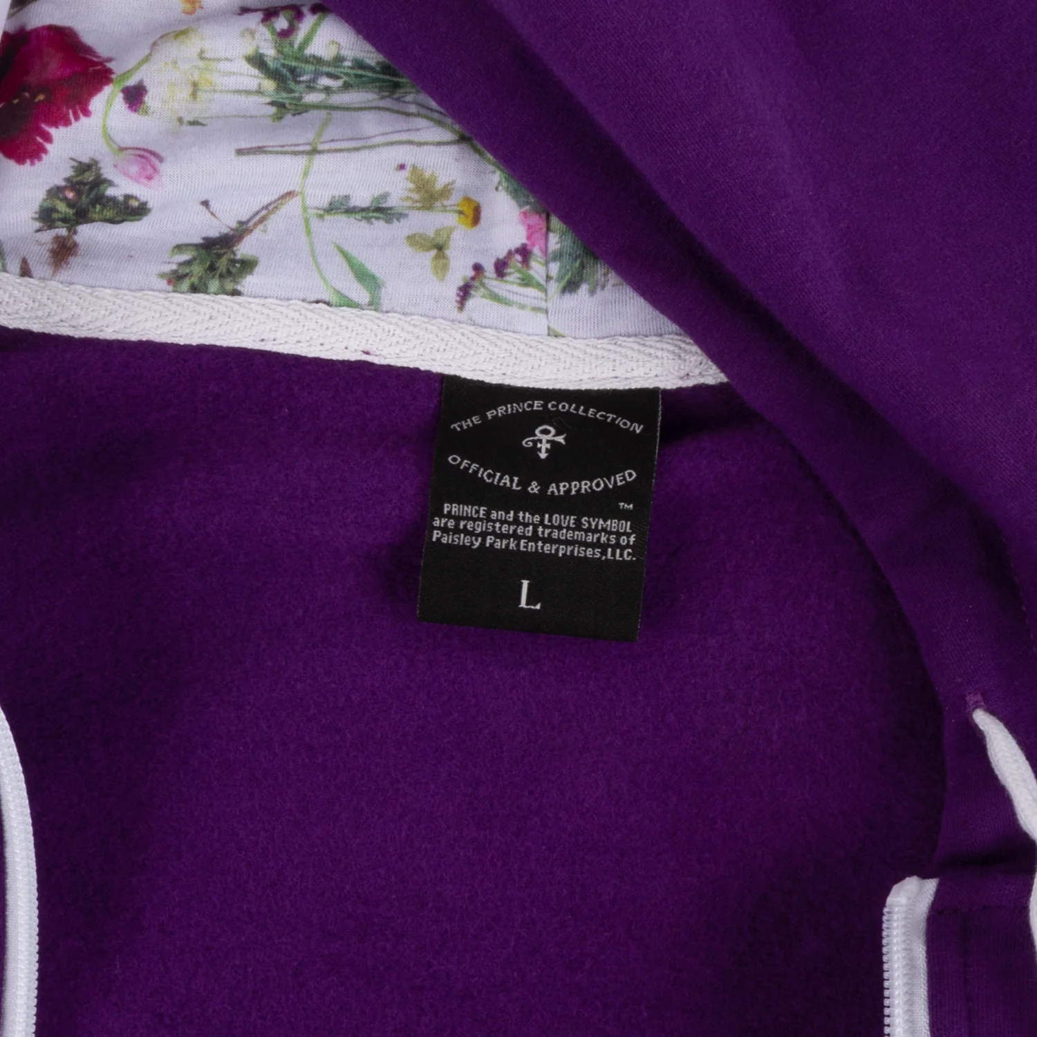 Prince Logo / Floral Lined Hood Zip Hoodie (MD) - Image 5