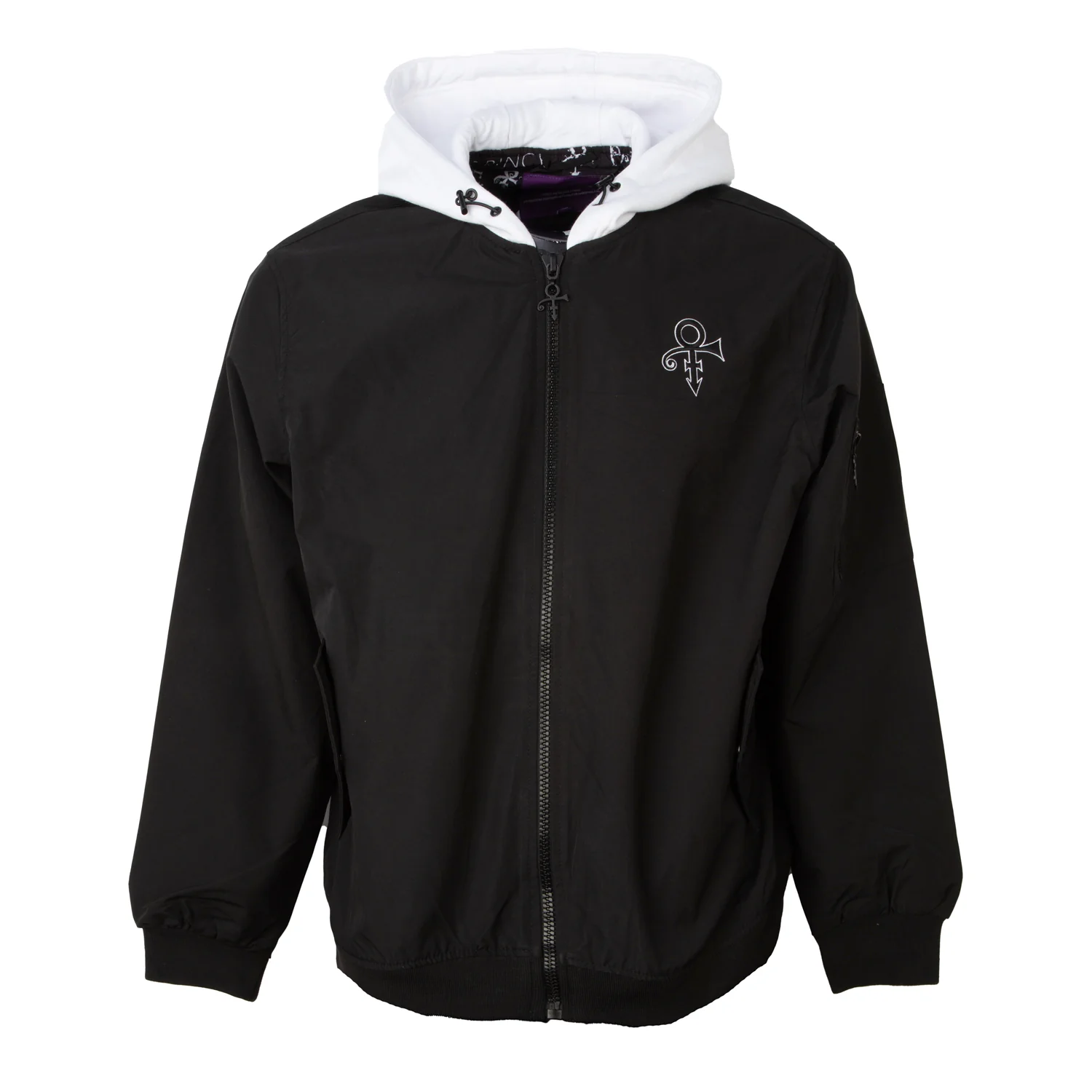 Prince Logo Pattern Lined Hooded Bomber Jacket - Image 10