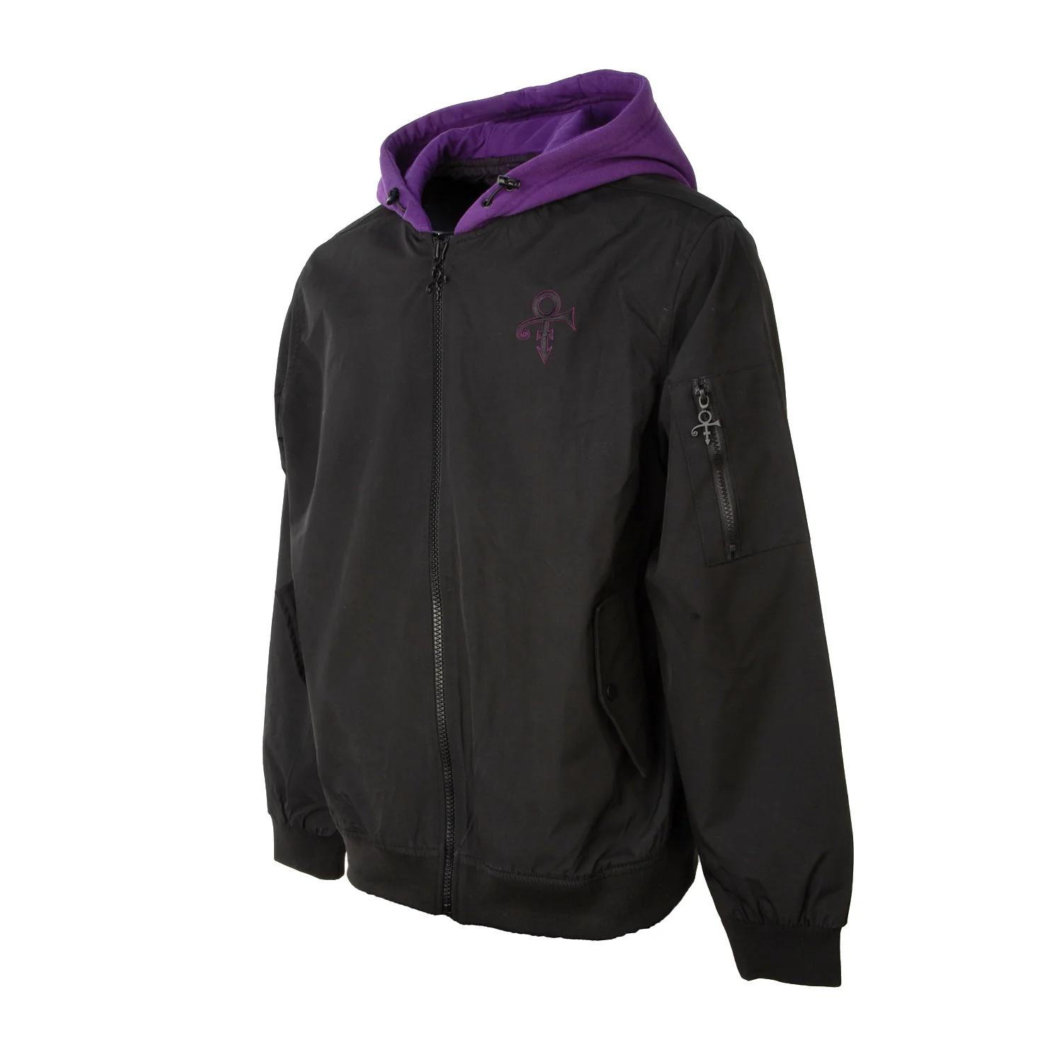 Prince Logo Pattern Lined Hooded Bomber Jacket - Image 4