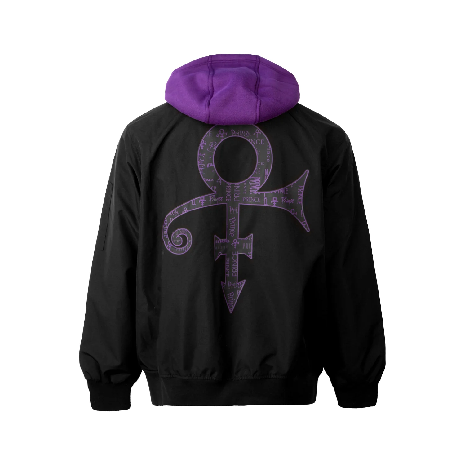 Prince Logo Pattern Lined Hooded Bomber Jacket - Image 6