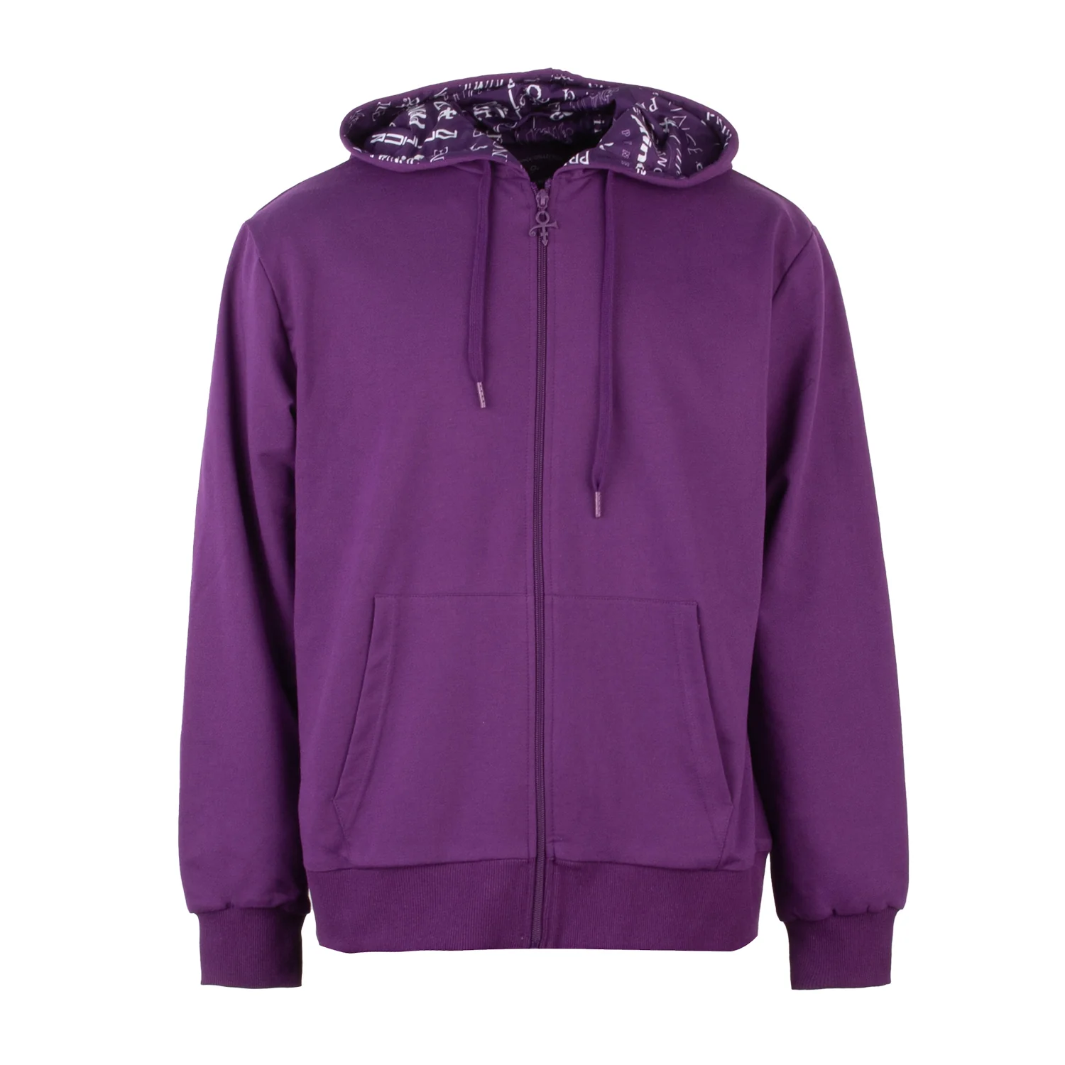Prince Symbol / Prince Logo Pattern Lined Zip Hoodie - Image 10