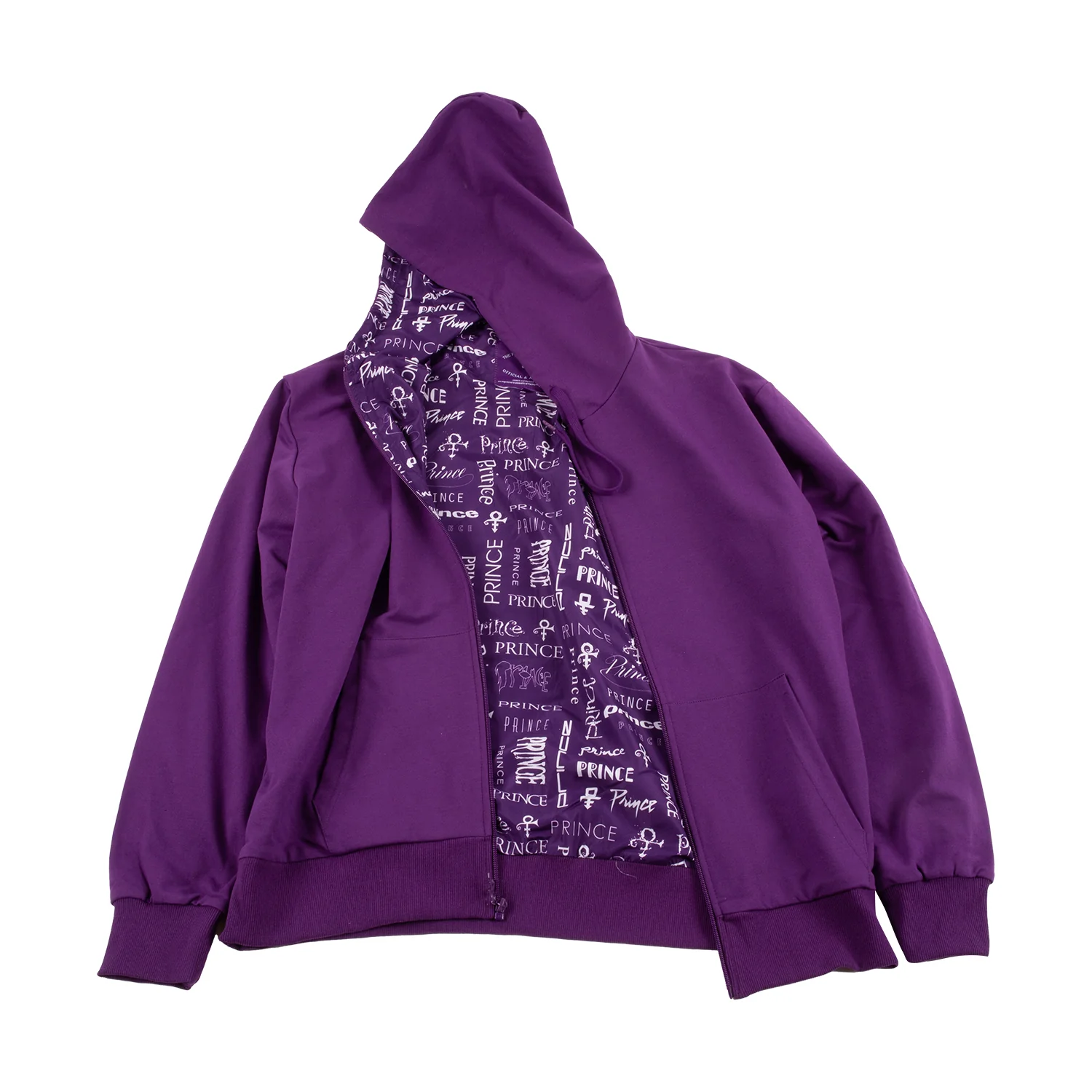 Prince Symbol / Prince Logo Pattern Lined Zip Hoodie - Image 13