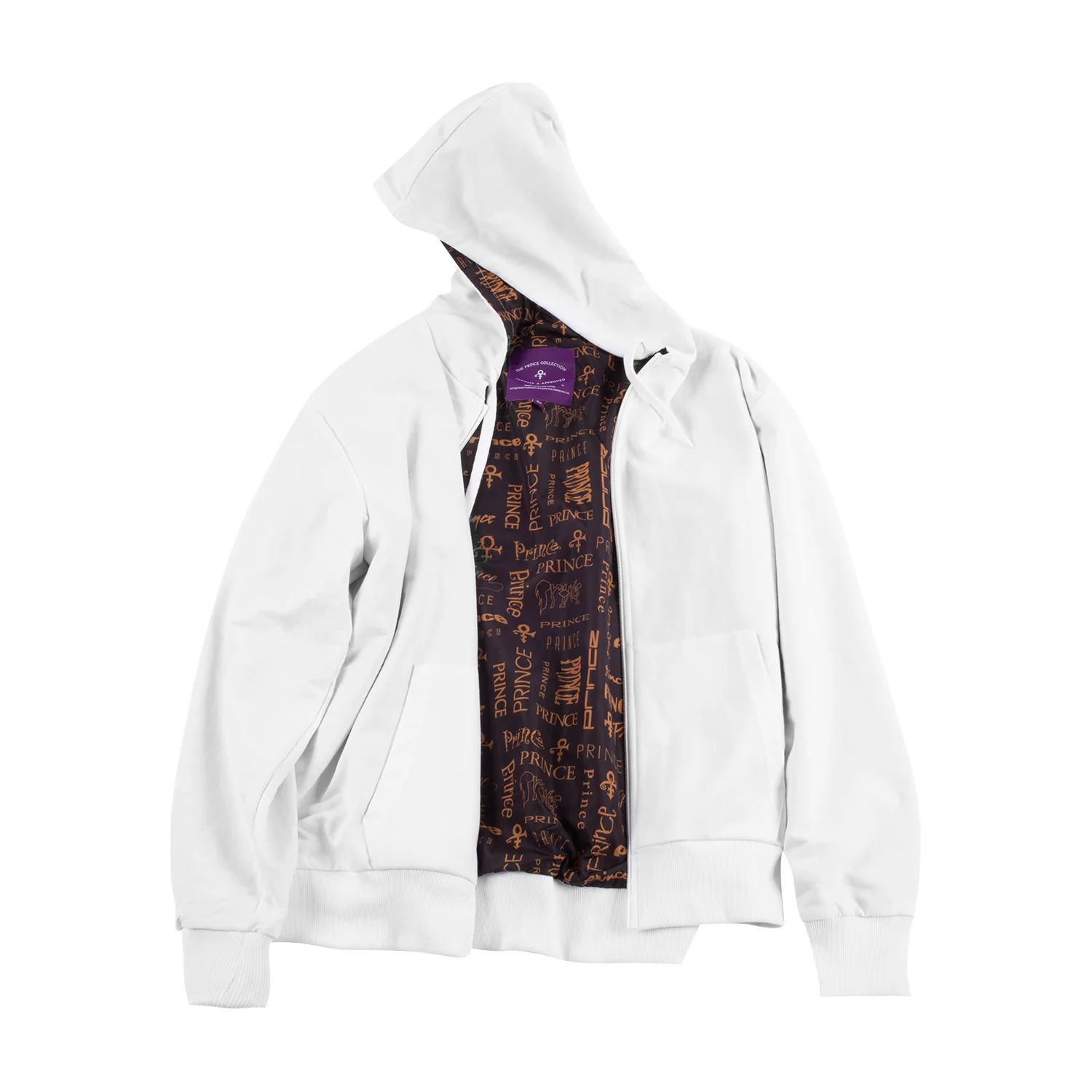 Prince Symbol / Prince Logo Pattern Lined Zip Hoodie - Image 9