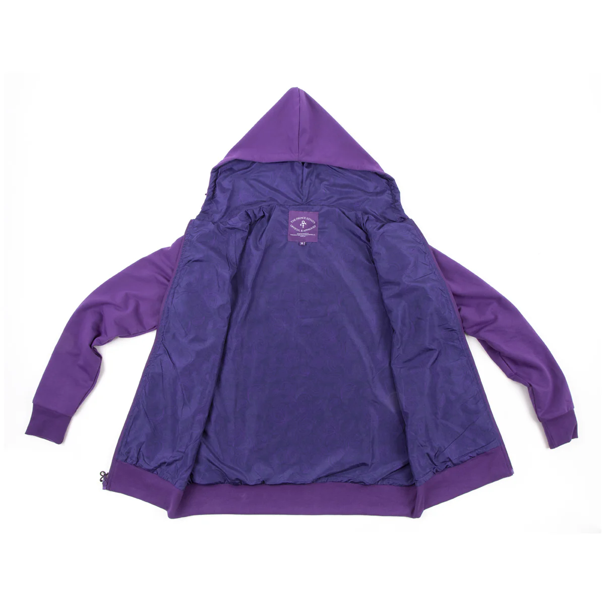 Prince Symbol Zip Hoodie with Purple Paisley Lining - Image 3