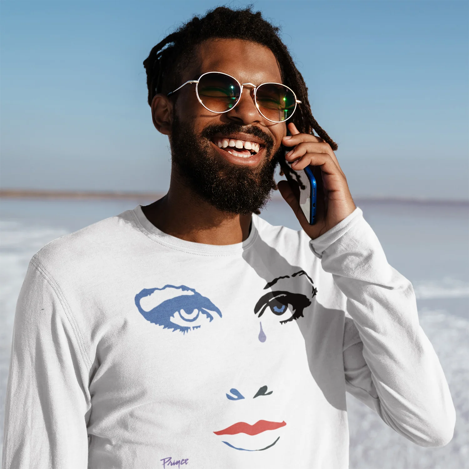 Purple Rain Face Long Sleeve T-Shirt - Image 2