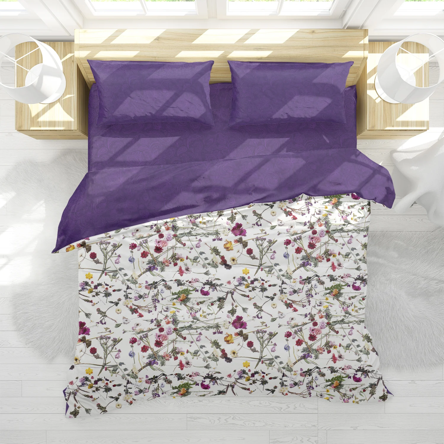 Purple Rain Floral/Paisley 2-Sided Duvet Cover - Image 4
