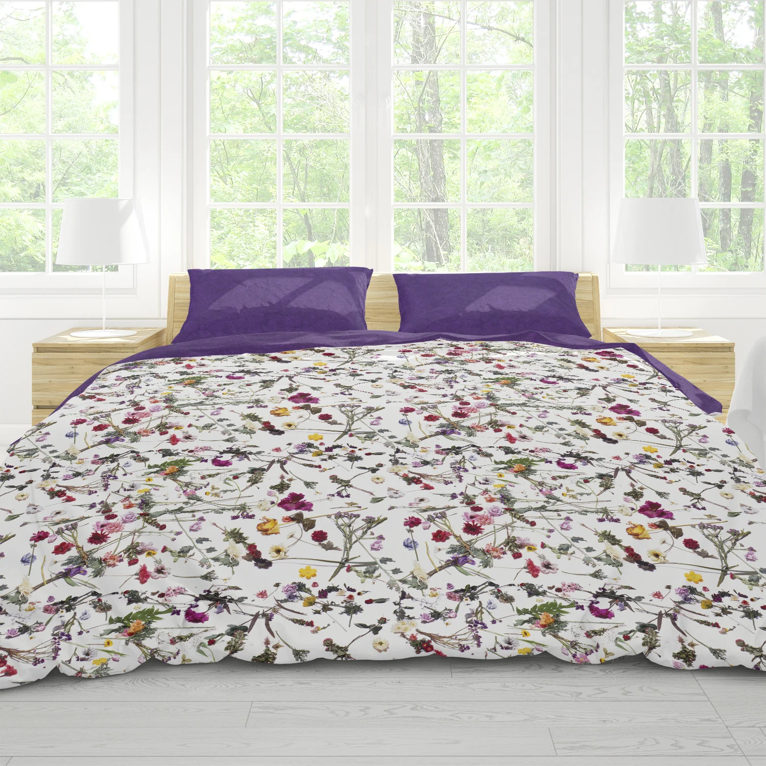 Purple Rain Floral/Paisley 2-Sided Duvet Cover - Image 8