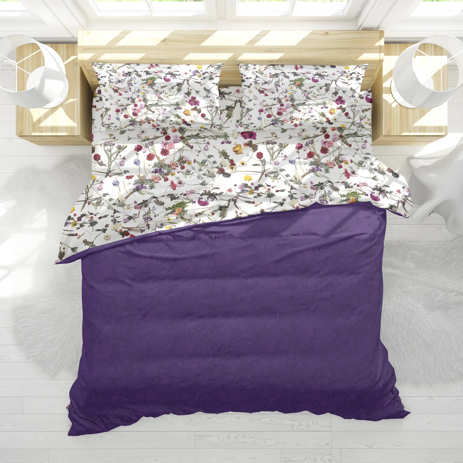 Purple Rain Floral/Paisley 2-Sided Duvet Cover - Image 9