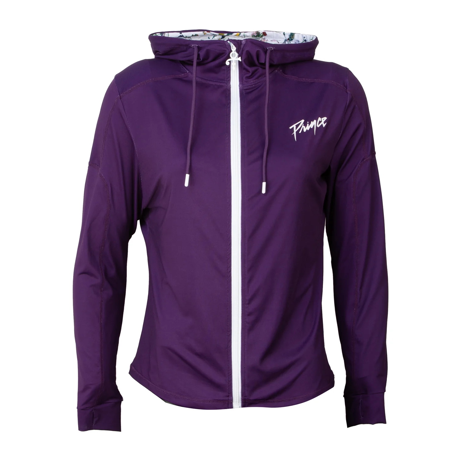Purple Women's Active Hooded Full Zip Long Sleeve Run Top