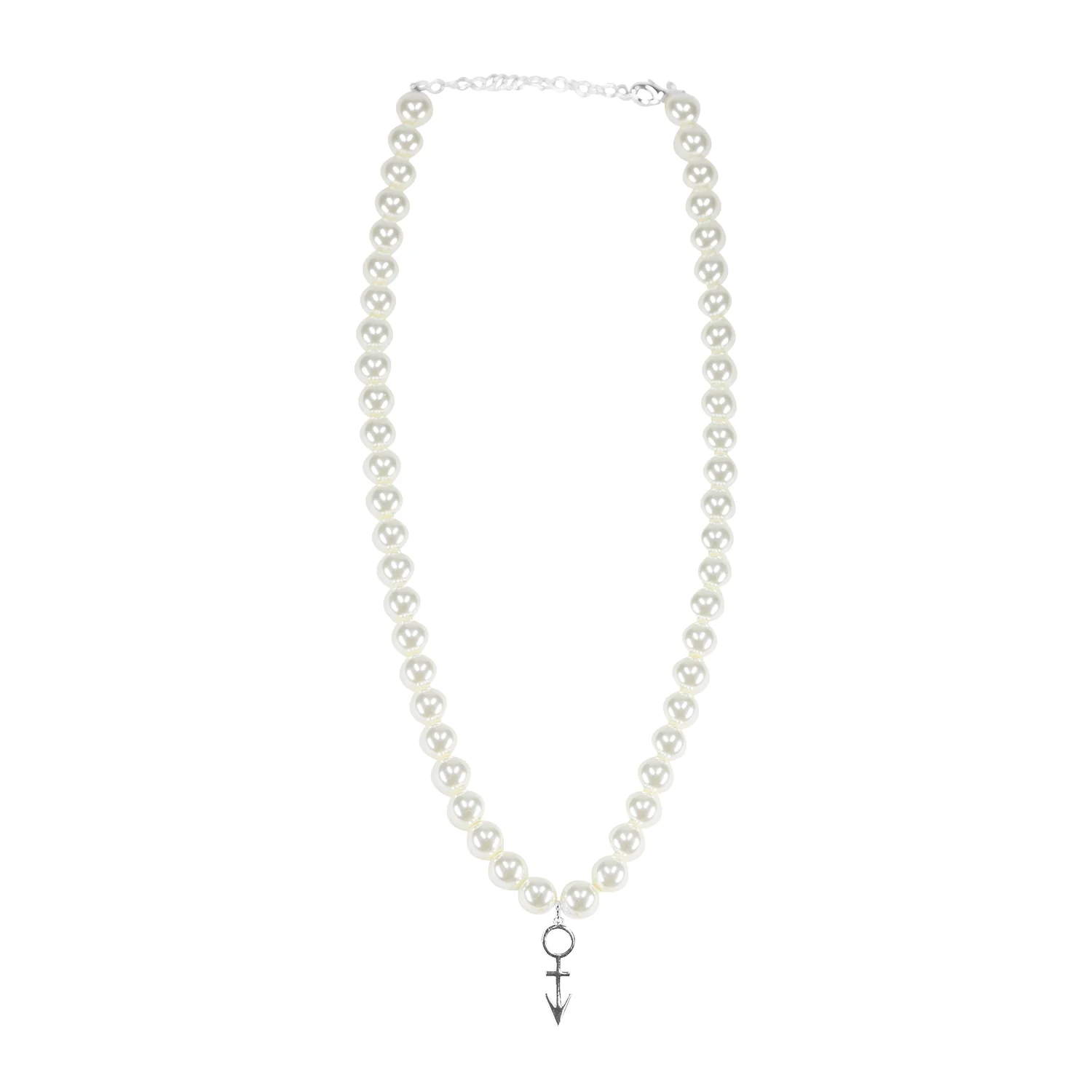 Symbol Pearl Necklace [Silver] - Image 3