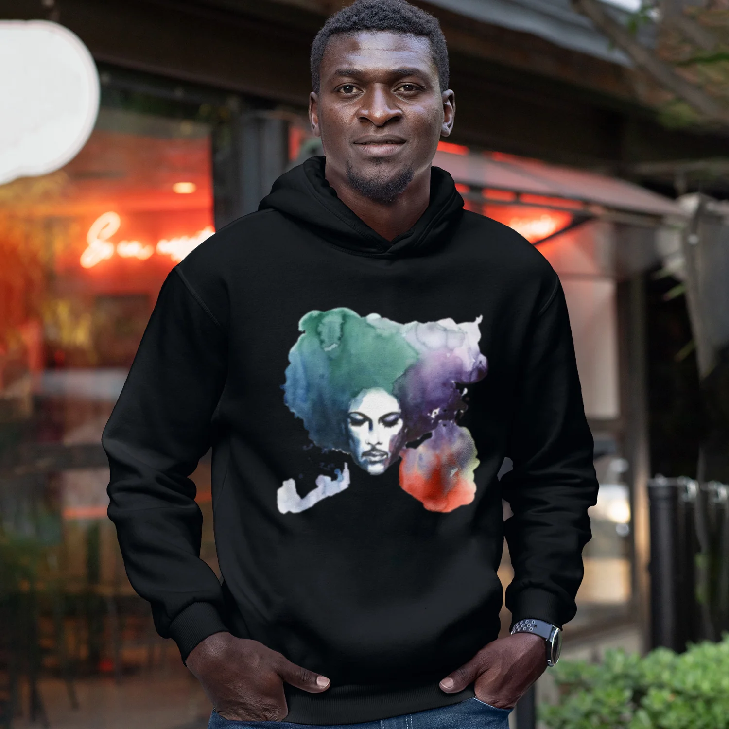 Watercolor Portrait Hoodies - Image 2
